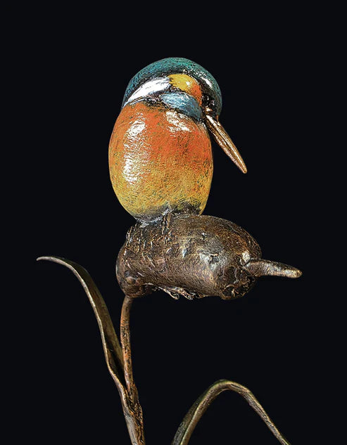 Hand Painted Kingfisher with Granite Base by Michael Simpson (Limited Edition)