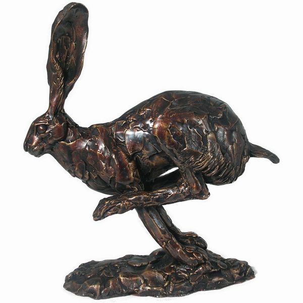 Running Hare Bronze Figurine by Paul Jenkins (Frith Sculpture