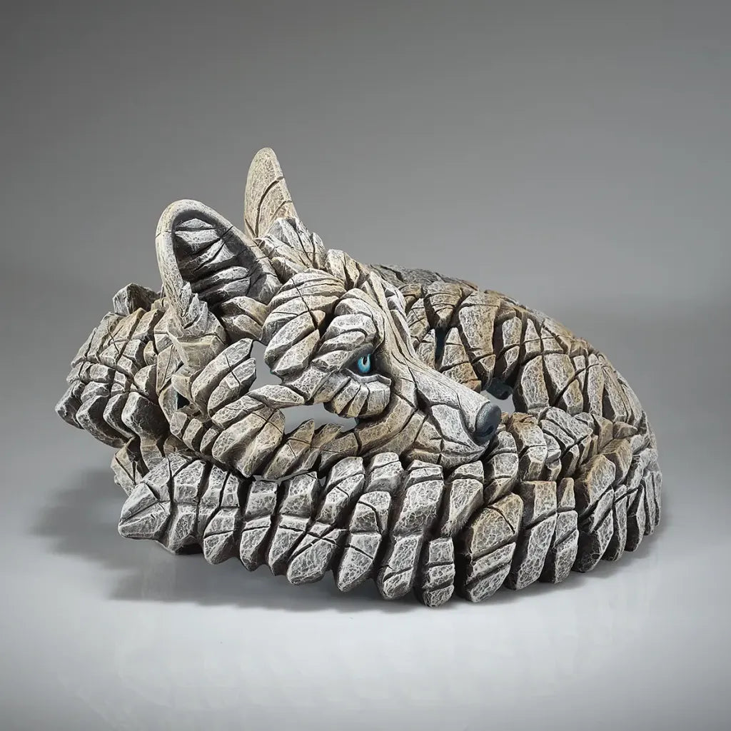 Edge Sculpture Curled Up Artic Fox by Matt Buckley
