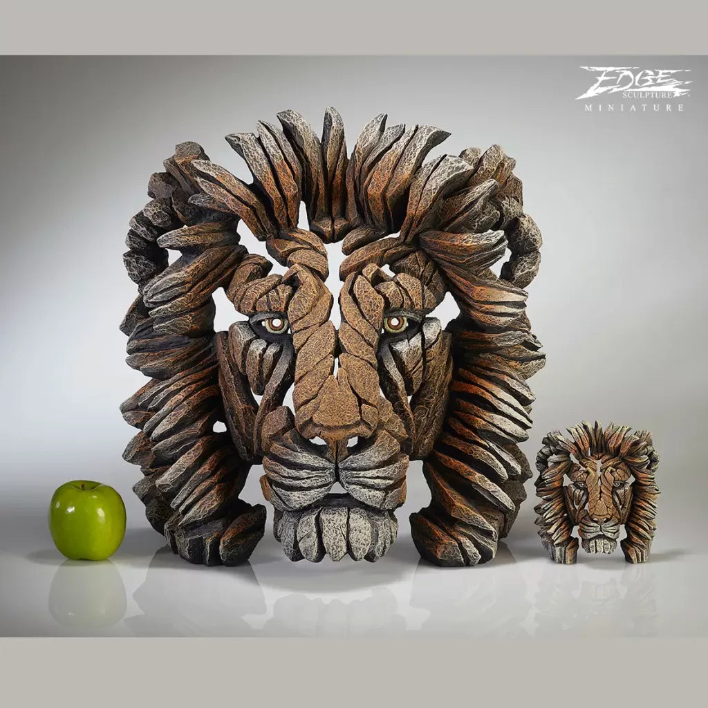 Edge Sculpture Miniature Lion Bust Savannah by Matt Buckley