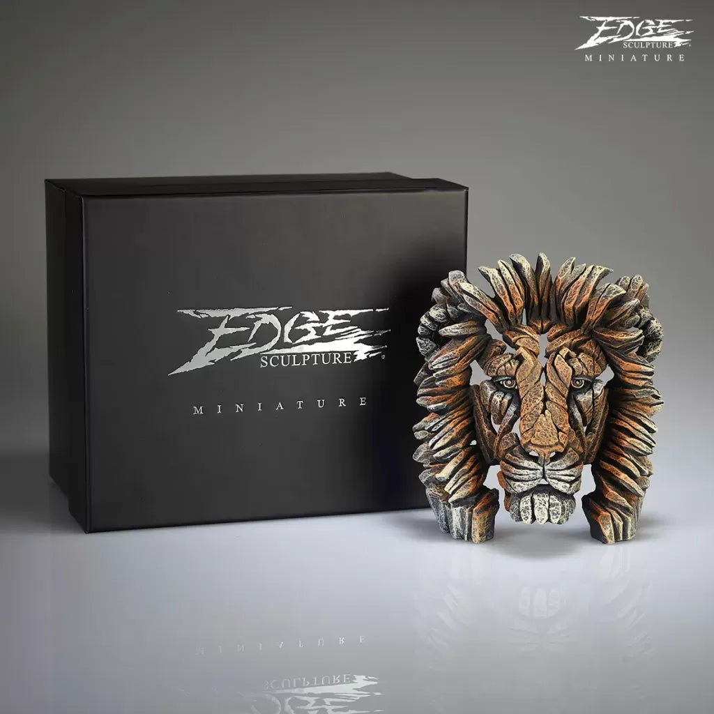 Edge Sculpture Miniature Lion Bust Savannah by Matt Buckley