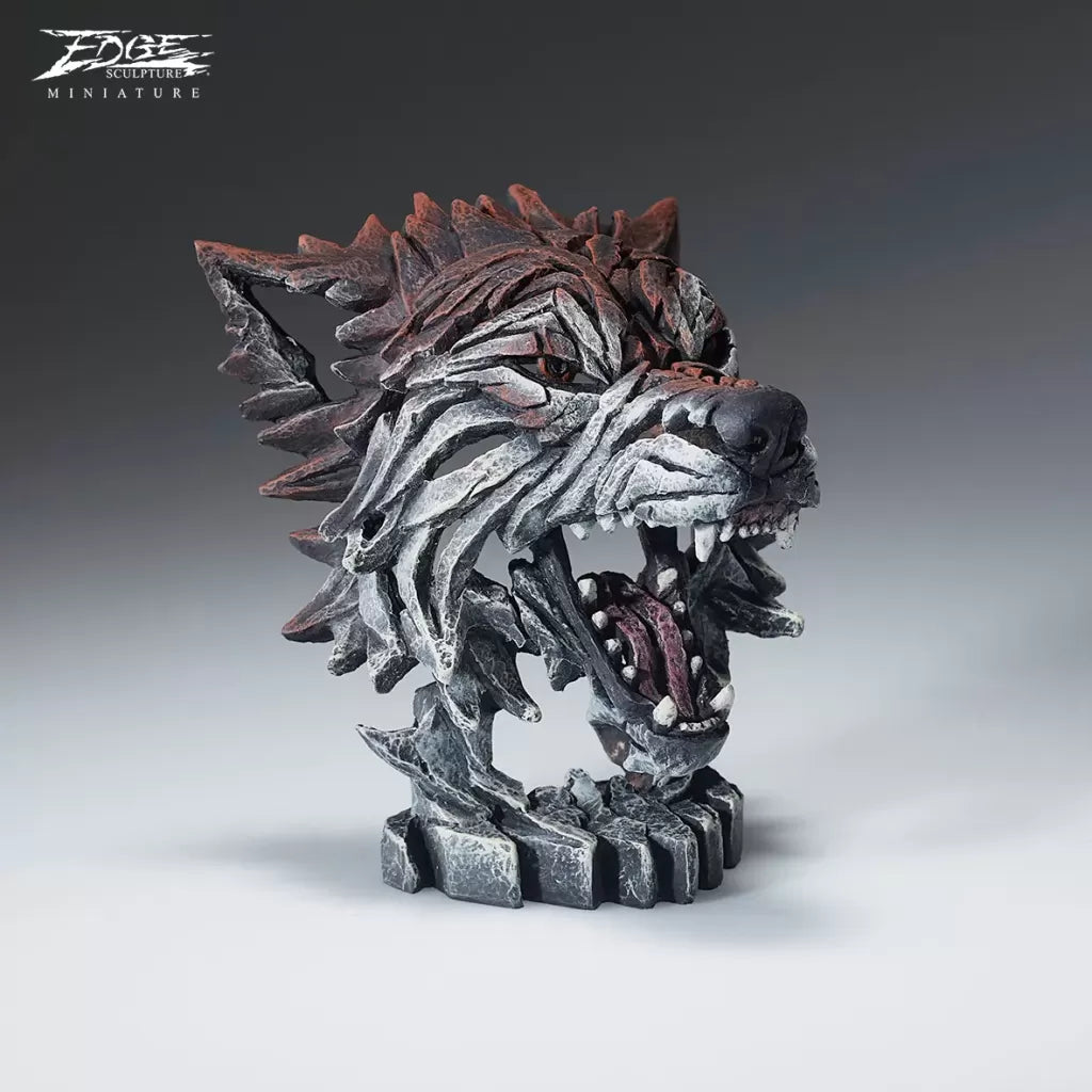 Edge Sculpture Miniature Wolf Bust Timber by Matt Buckley