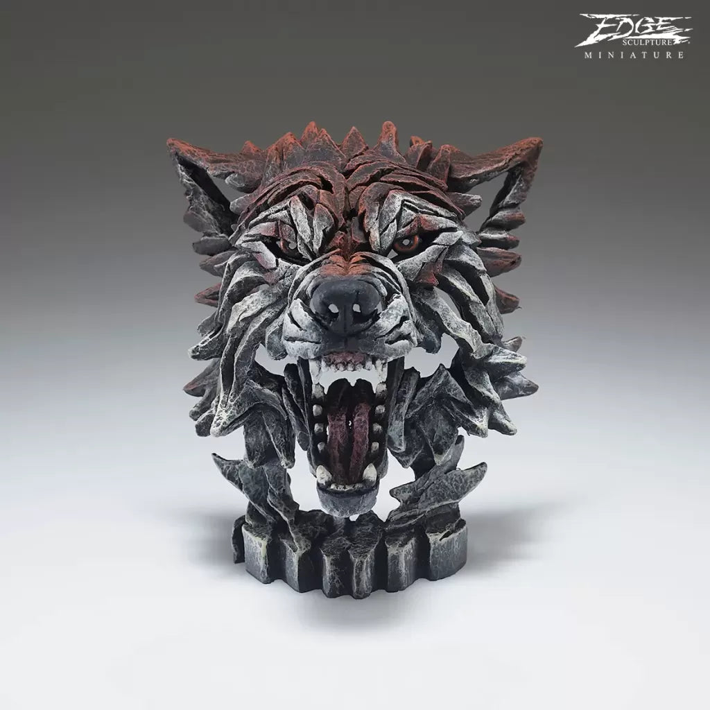Edge Sculpture Miniature Wolf Bust Timber by Matt Buckley