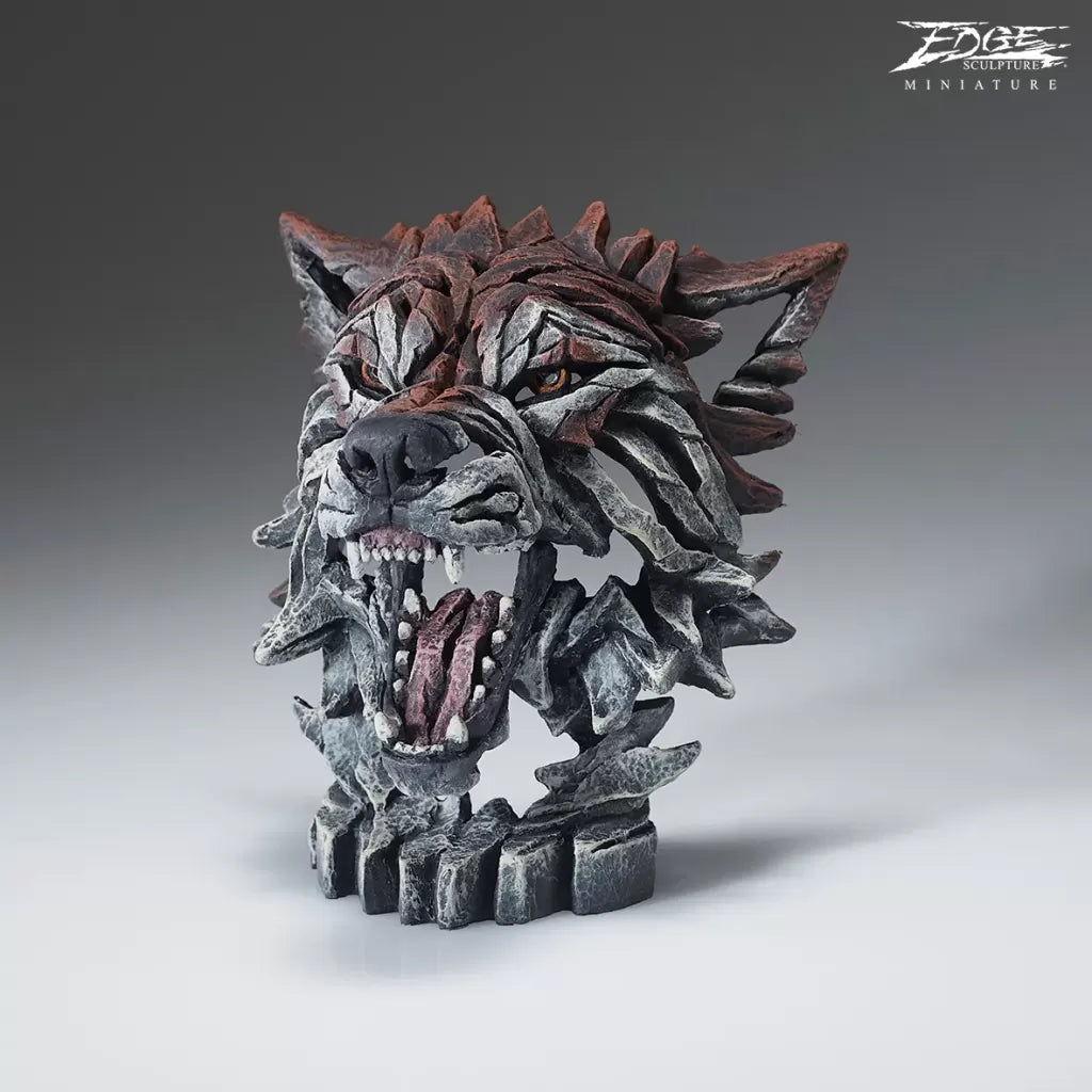 Edge Sculpture Miniature Wolf Bust Timber by Matt Buckley