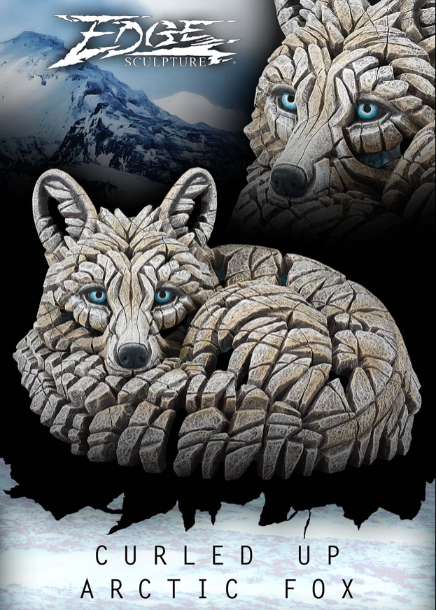 Edge Sculpture Curled Up Artic Fox by Matt Buckley