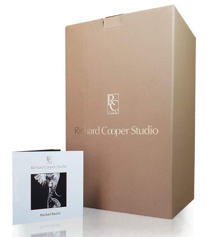 Silver Moon Gazing Hare Sculpture by Keith Sherwin