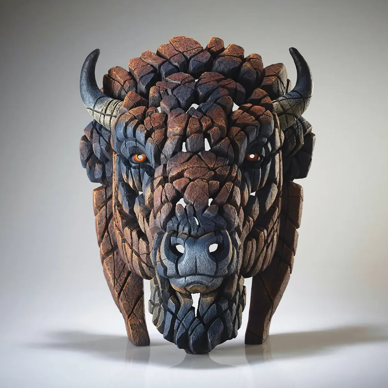 Edge Sculpture of a fierce Brown American Buffalo by Matt Buckley