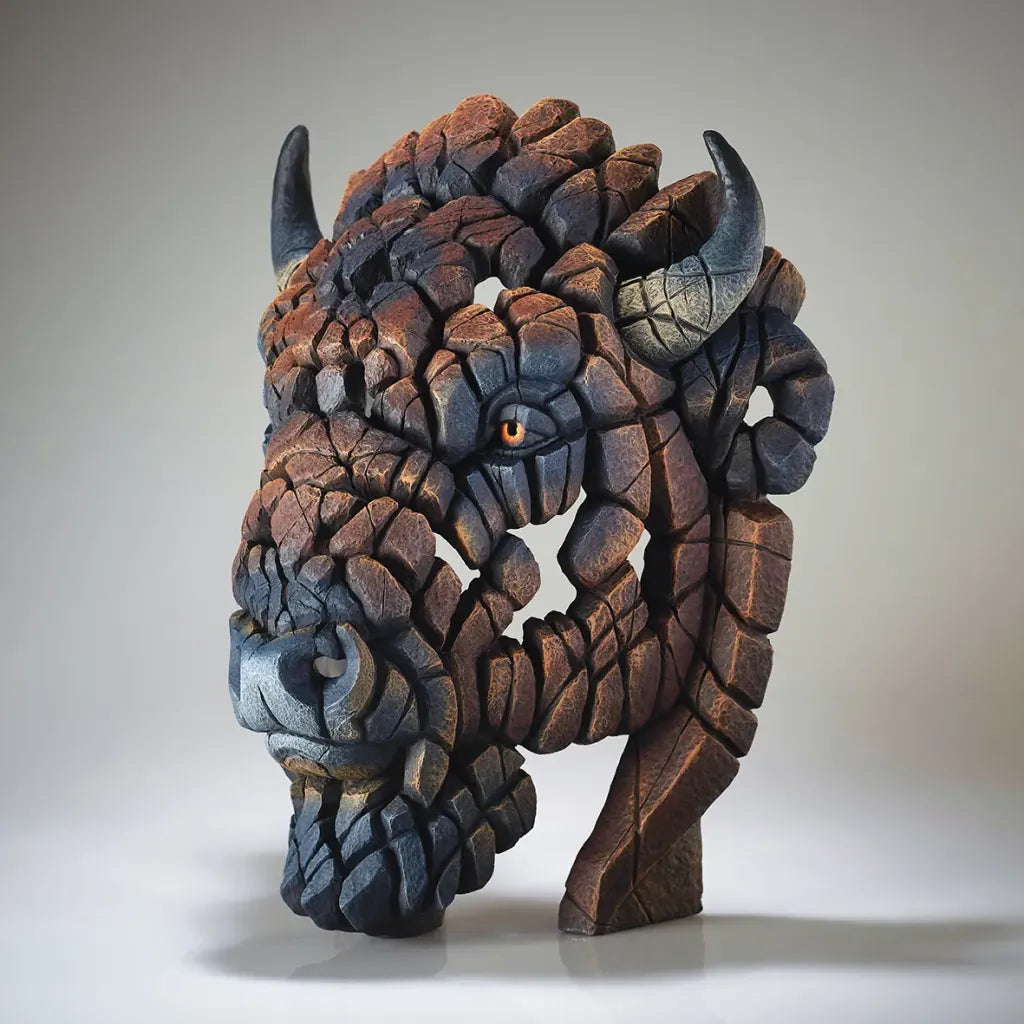 Edge Sculpture of a fierce Brown American Buffalo by Matt Buckley