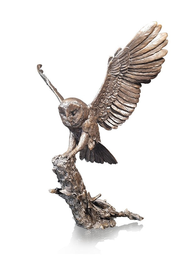 First Flight Bronze Barn Owl Sculpture by Keith Sherwin (Limited Edition)