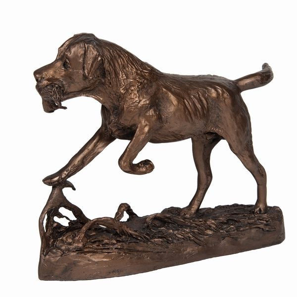 Gundog Retrieving Duck Bronze Dog Sculpture by Guy Redwood(Frith Sculpture)