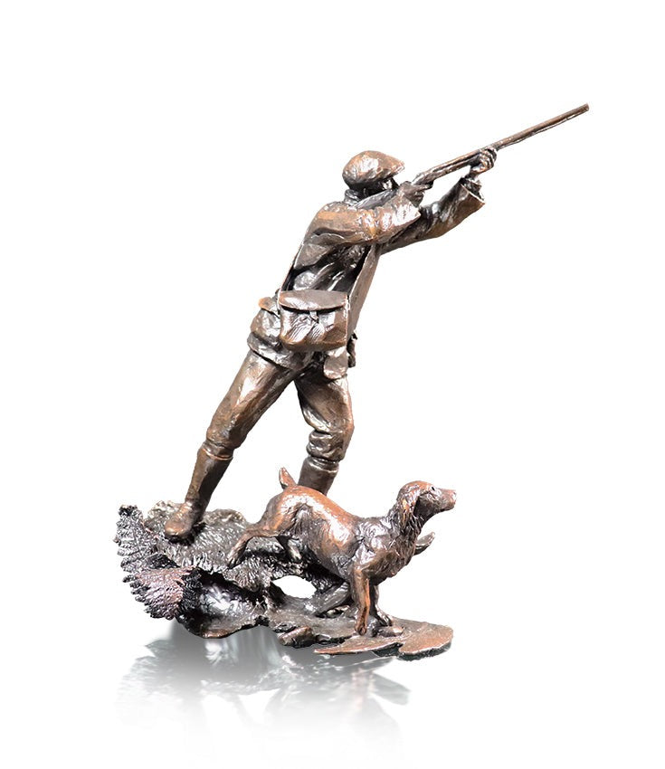 Riverbank Hunting with Cocker Spaniel Bronze FIgurine by Michael Simpson (Richard Cooper)