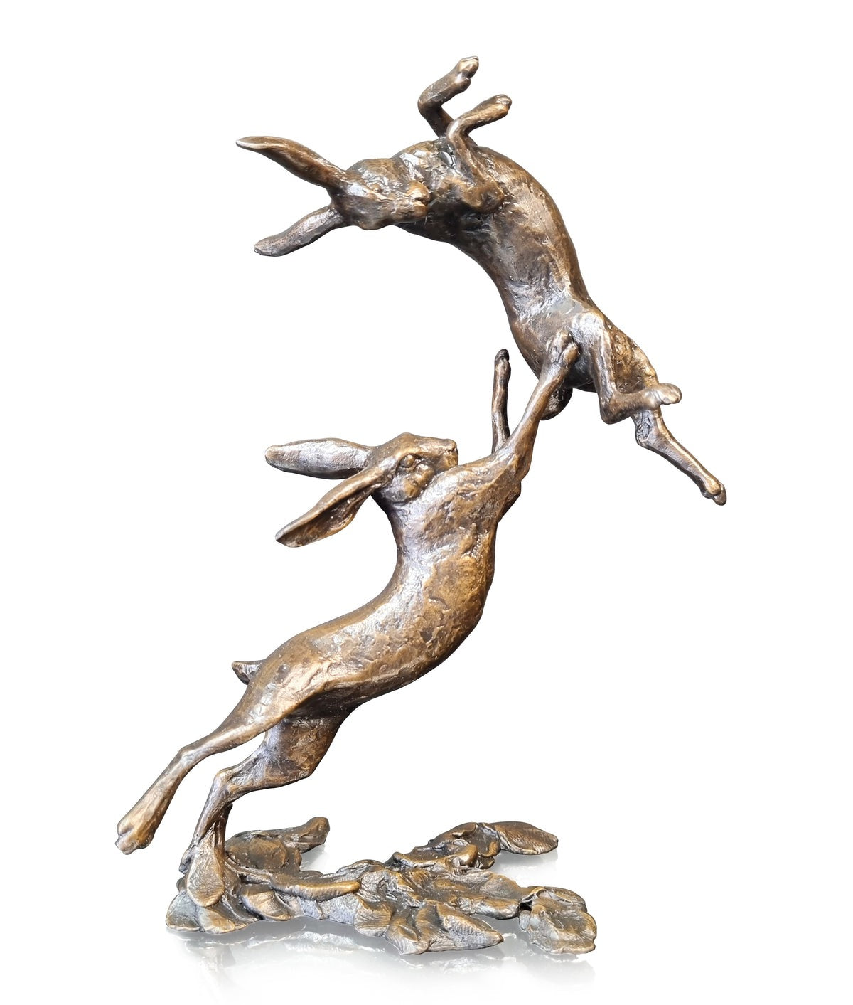 Small Hares Boxing Bronze Figurine by Michael Simpson (Limited Edition)