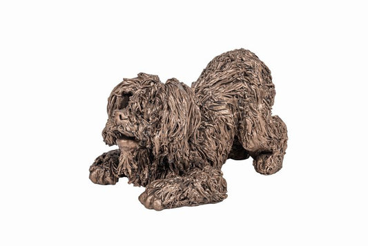 Billy Labradoodle I want to Play Bronze Dog Figurine by Veronica Ballan (Frith Sculpture)