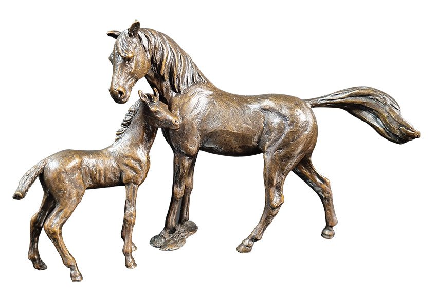 Mare & Foal Bronze Horse Figurine by Michael Simpson (Richard Cooper Bronze)