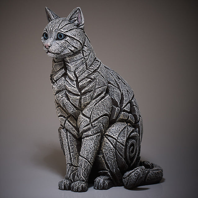 Edge Sculpture Cat Sitting - White by Matt Buckley
