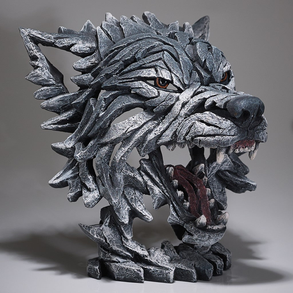 Edge Sculpture Wolf Bust - Grey by Matt Buckley