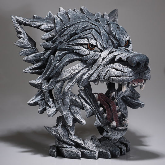 Edge Sculpture Wolf Bust - Grey by Matt Buckley