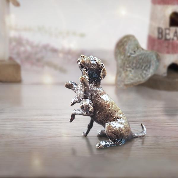 Butler & Peach Miniatures - Bronze Labrador with Teddy