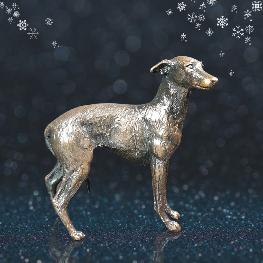 Small Lurcher Bronze Dog Figurine by Michael Simpson (Richard Cooper Bronze)