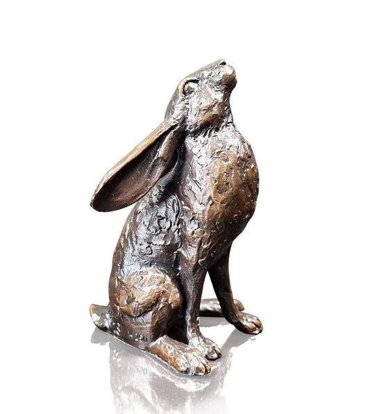 Small Bronze Hare Moon Gazing by Michael Simpson