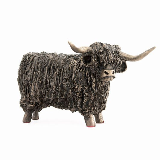 Small Highland Bull Standing Bronze Sculpture by Veronica Ballan (Frith Sculpture)