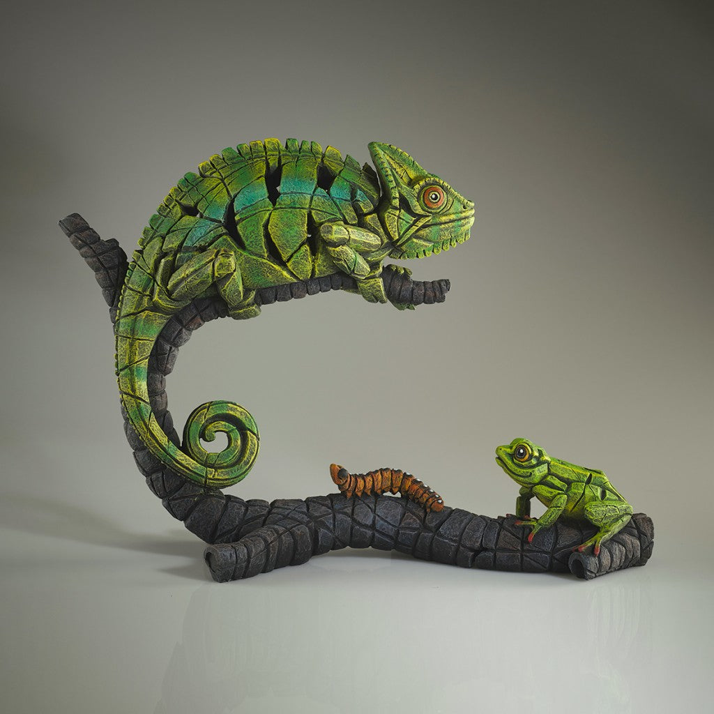 Edge Sculpture African Tree Frog Rainbow Green by Matt Buckley