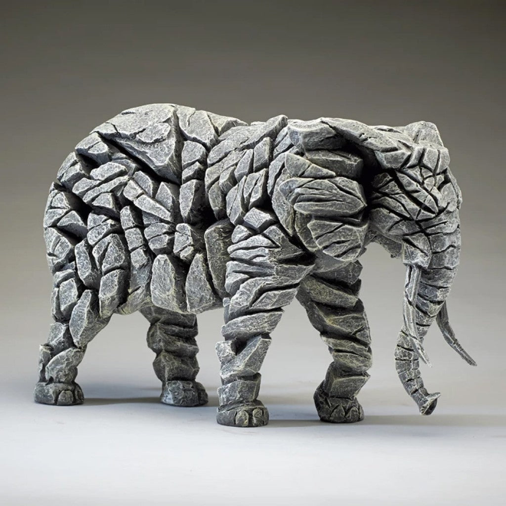 Edge Sculpture Elephant - White by Matt Buckley