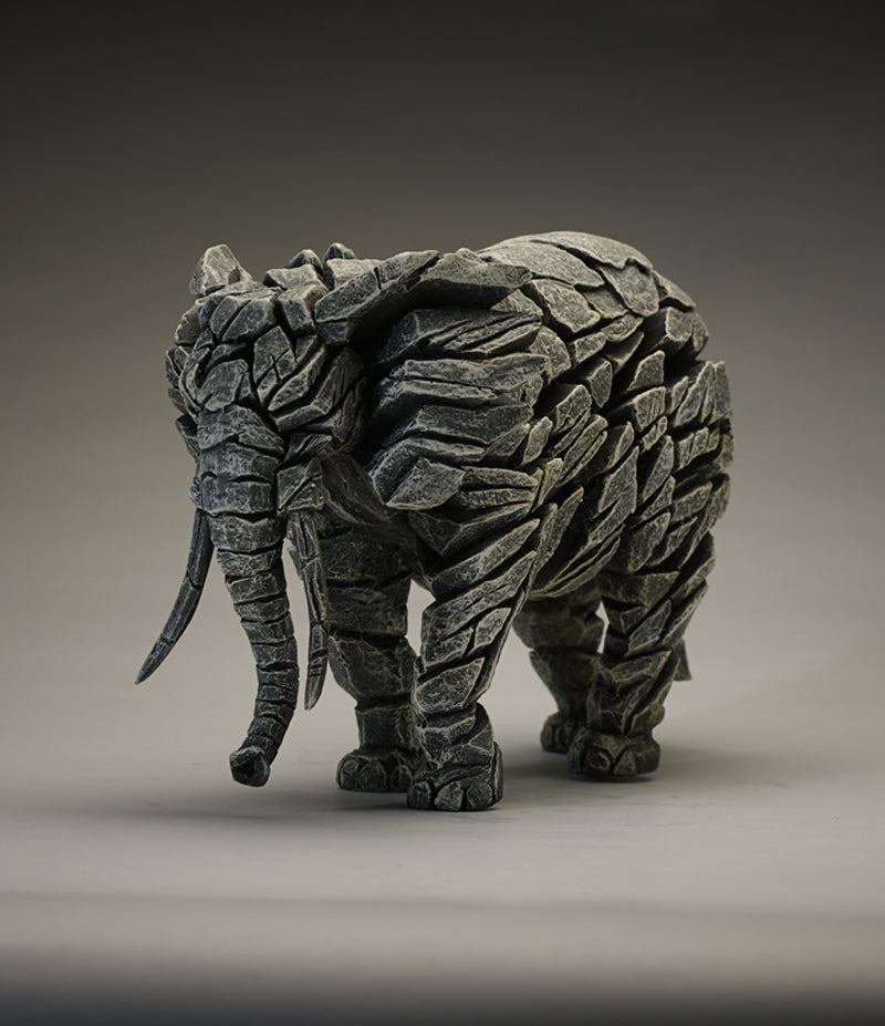 Edge Sculpture Elephant - White by Matt Buckley