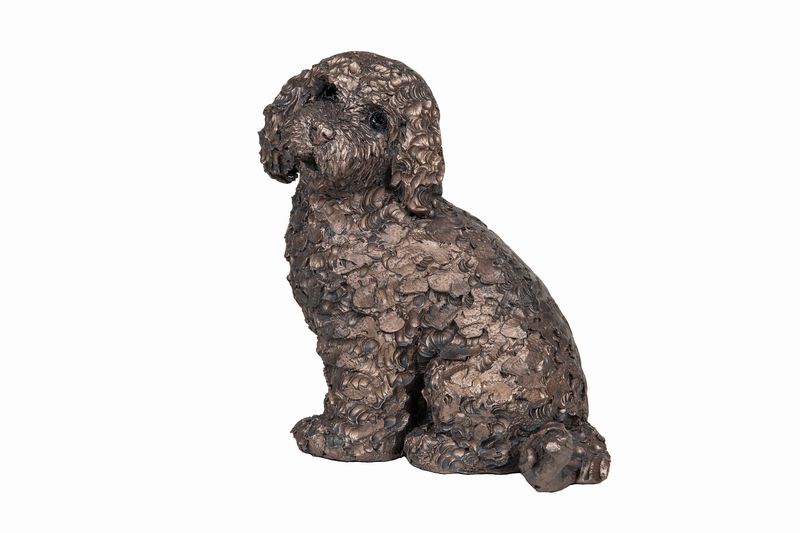 Jasper Cockapoo Sitting Bronze Figurine by Adrian Tinsley (Frith Sculpture)