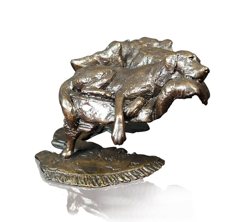 Labrador in Arm Chair Bronze Dog Figurine by Michael Simpson (Richard Cooper Bronze)