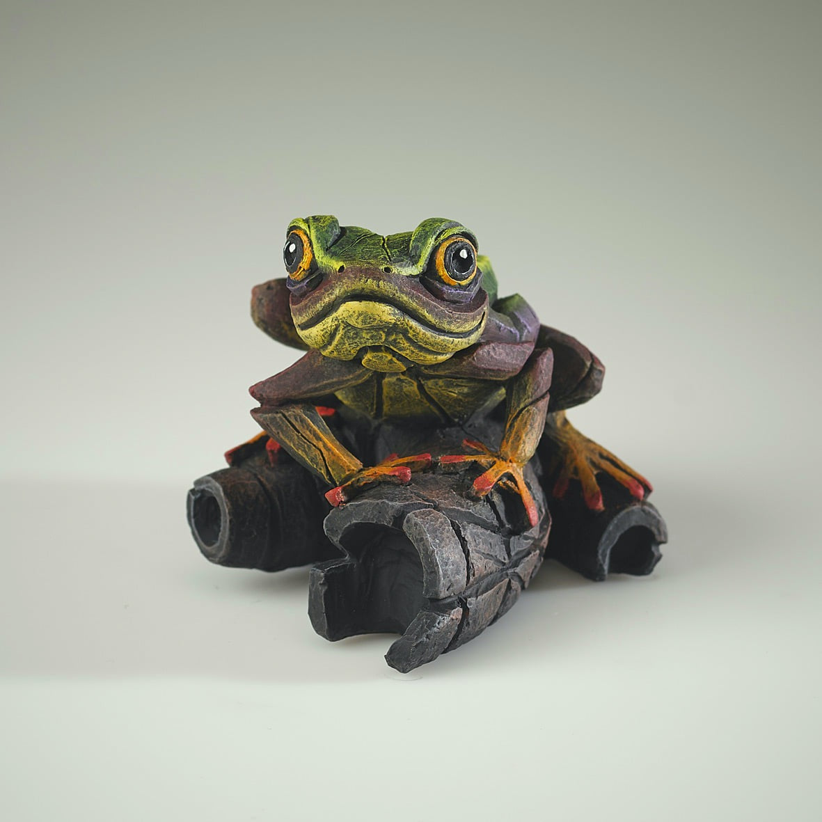 Edge Sculpture African Tree Frog Rainbow Green by Matt Buckley