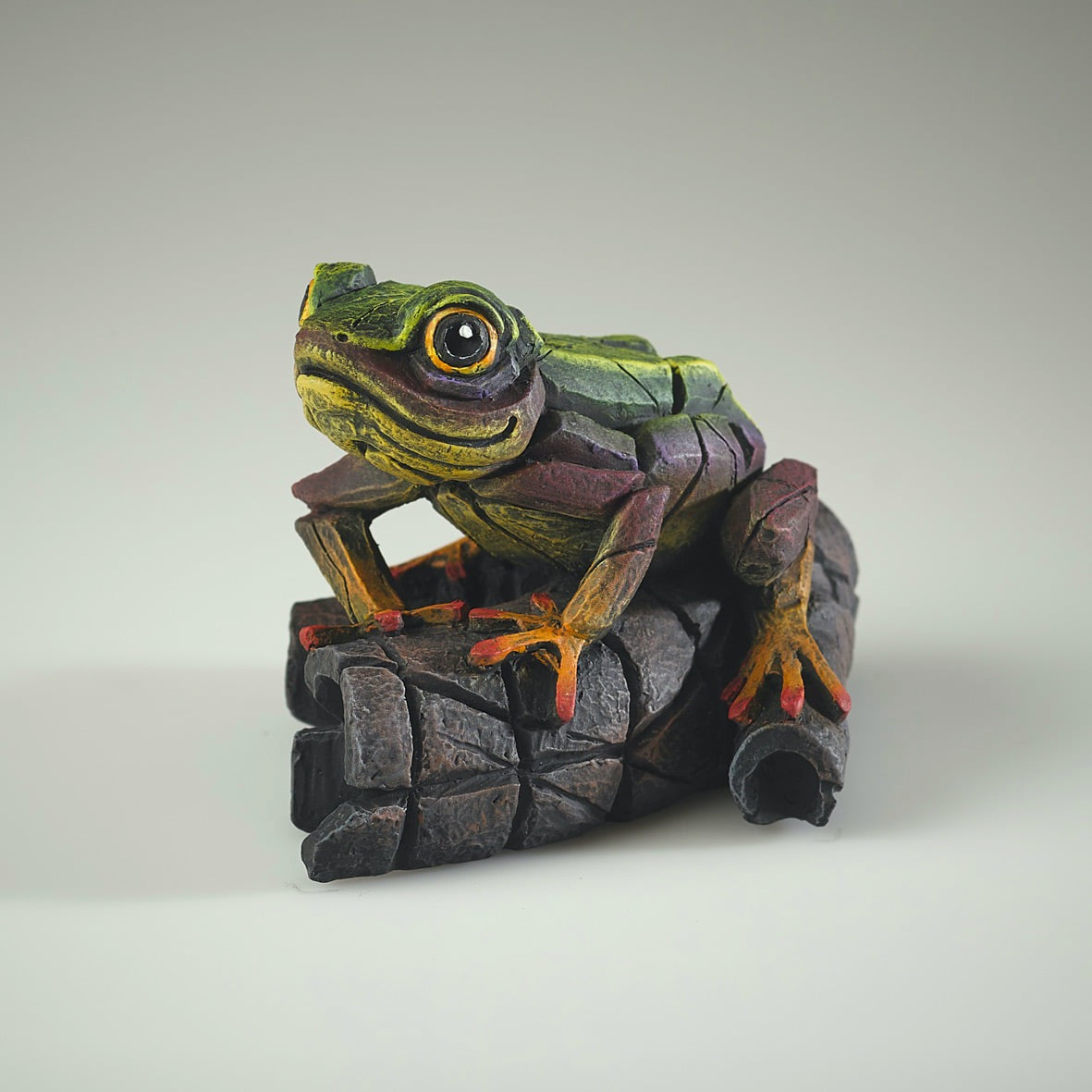Edge Sculpture African Tree Frog Rainbow Green by Matt Buckley