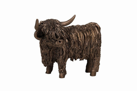 Highland Cow Standing Small Bronze Sculpture by Veronica.Ballan (Frith Sculpture)