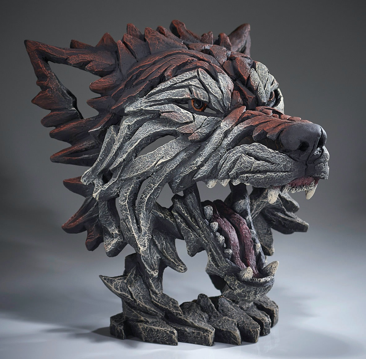 Edge Sculpture Wolf Bust - Timber by Matt Buckley