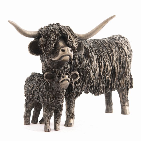 Bronze Highland Cow Figurines by Veronica Ballan (Frith Sculpture)