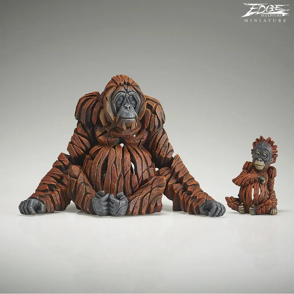 Edge Sculpture Miniature Orangutan with Baby (Set of 2) by Matt Buckley