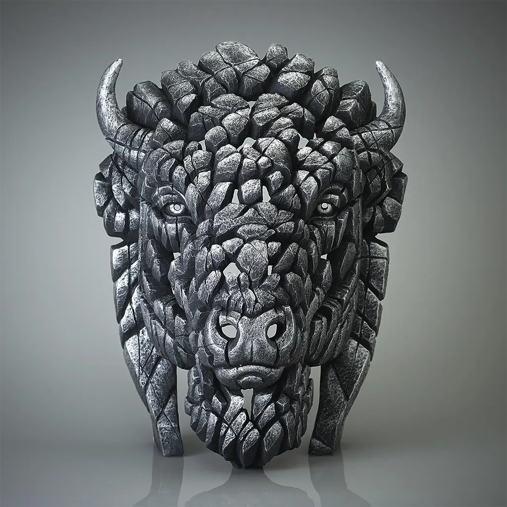 North American Buffalo / Bison Bust 'Manitou' (Silver) - Limited Edition 50 – Limited Edition by Matt Buckley