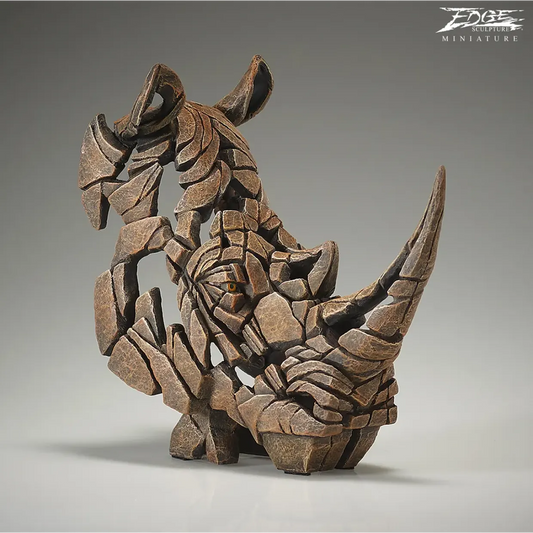 Edge Sculpture Miniature Rhinoceros Bust by Matt Buckley