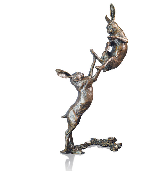 Medium Hares Boxing Bronze Figurine by Michael Simpson (Limited Edition)