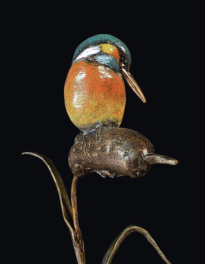 Hand Painted Kingfisher with Granite Base by Michael Simpson (Limited Edition)