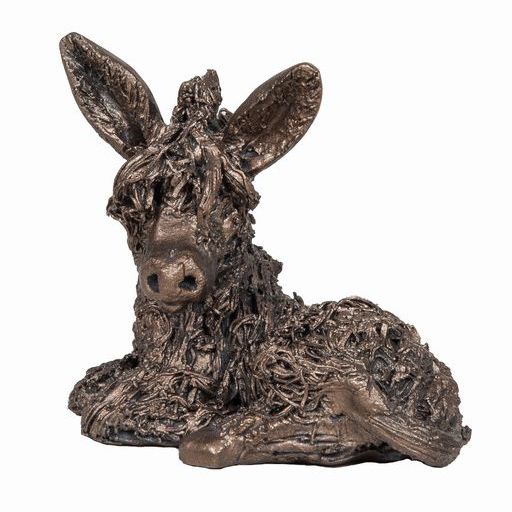 Donkey Sitting Bronze Figurine by Veronica Ballan (Frith Sculpture)
