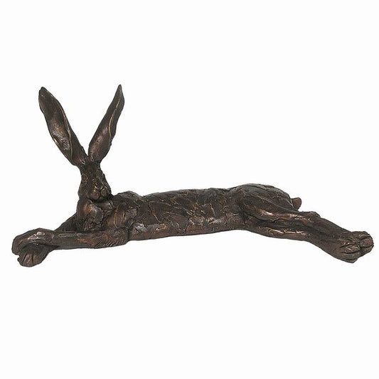 Lying Hare Bronze Figurine by Paul Jenkins (Frith Sculpture)