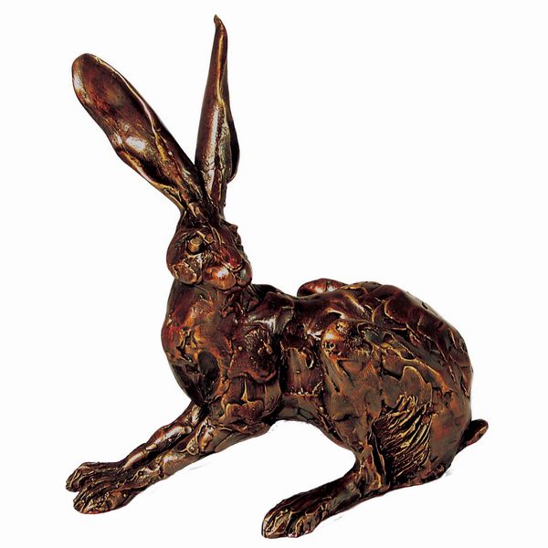 Crouching Hare Bronze Figurine by Paul Jenkins (Frith Sculpture)