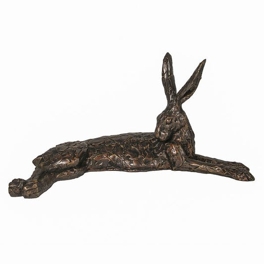 Lying Hare Bronze Figurine  by Paul Jenkins (Frith Sculpture)