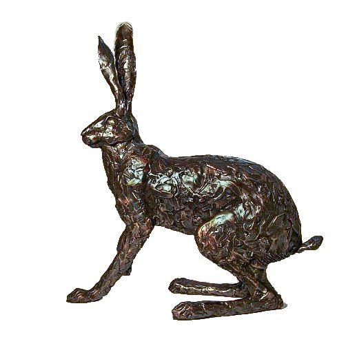 Startled Hare Bronze Figurine by Paul Jenkins (Frith Sculpture)