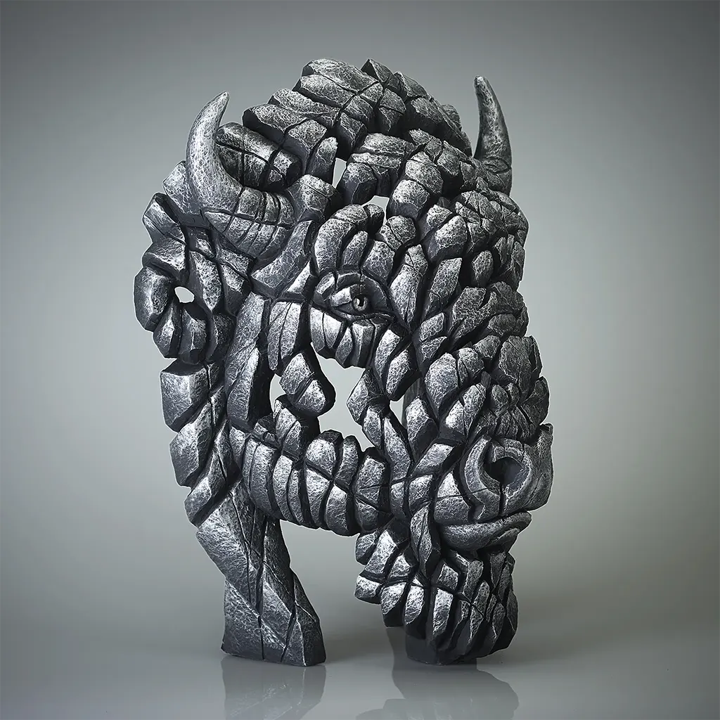 North American Buffalo / Bison Bust 'Manitou' (Silver) - Limited Edition 50 – Limited Edition by Matt Buckley