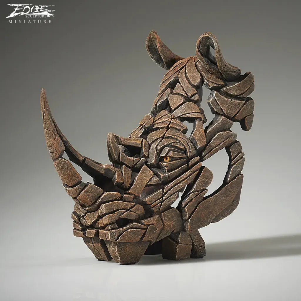 Edge Sculpture Miniature Rhinoceros Bust by Matt Buckley