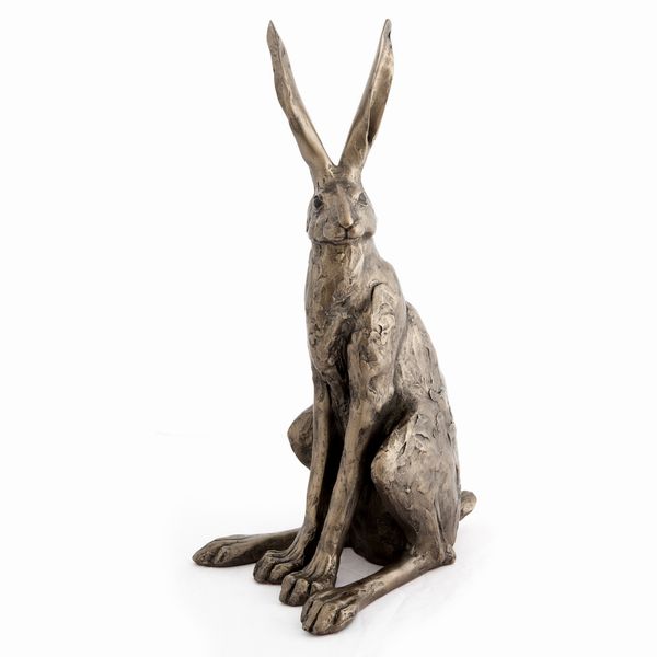 Large Sitting Hare Bronze Hare Figurine by Paul Jenkins (Frith Sculpture)