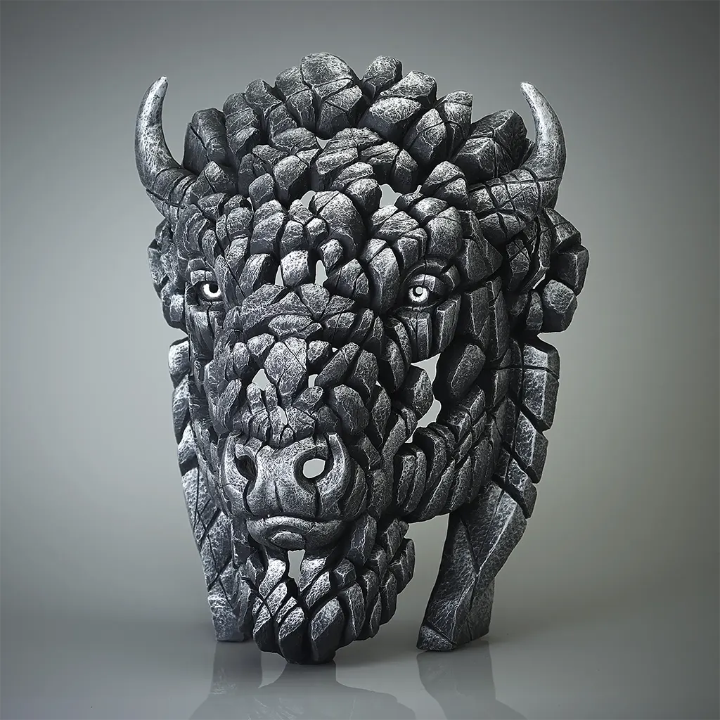 North American Buffalo / Bison Bust 'Manitou' (Silver) - Limited Edition 50 – Limited Edition by Matt Buckley