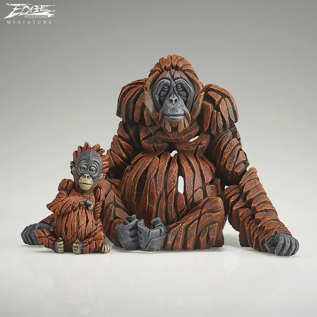 Edge Sculpture Miniature Orangutan with Baby (Set of 2) by Matt Buckley